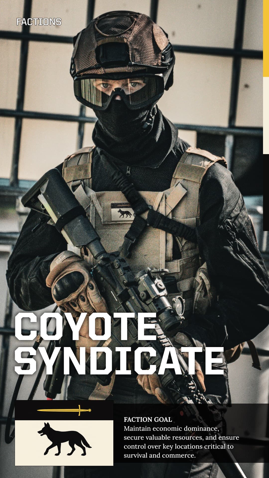 Coyote Syndicate operator in black kit