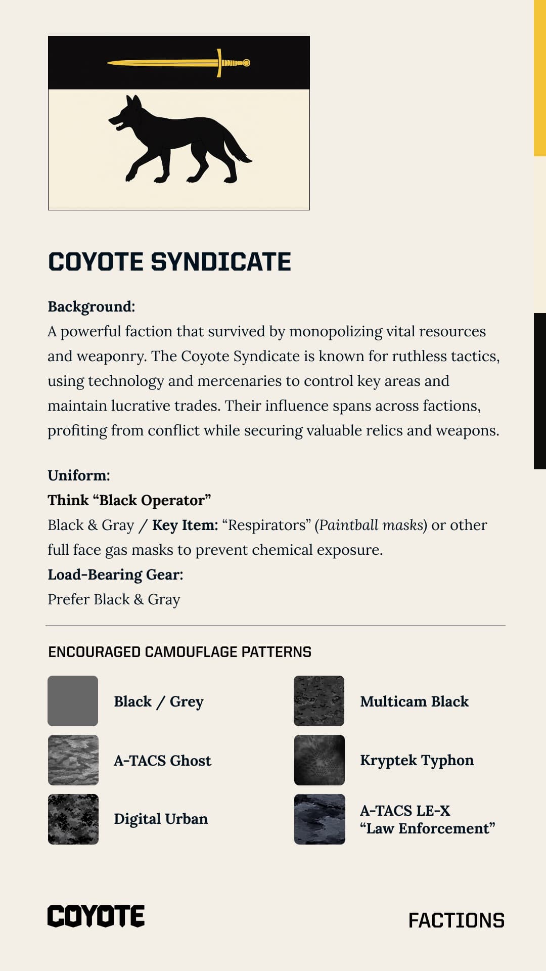 Coyote Syndicate operators on the field